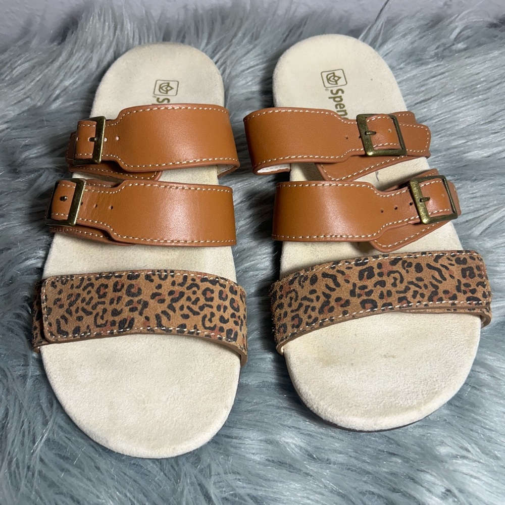 Spenco Footwear Orchid Sandal Saddle Cheetah Sandal Size - Picture 6 of 10